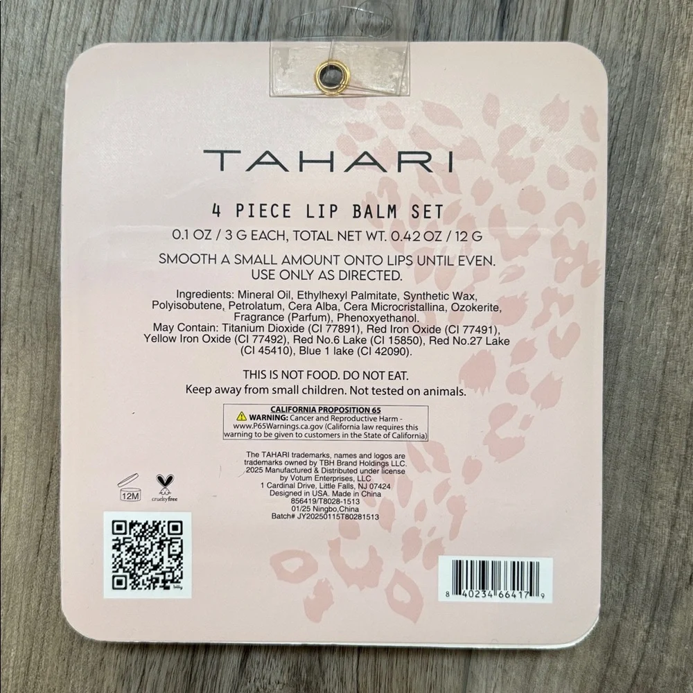 Tahari 4 Piece Lip Balm Set